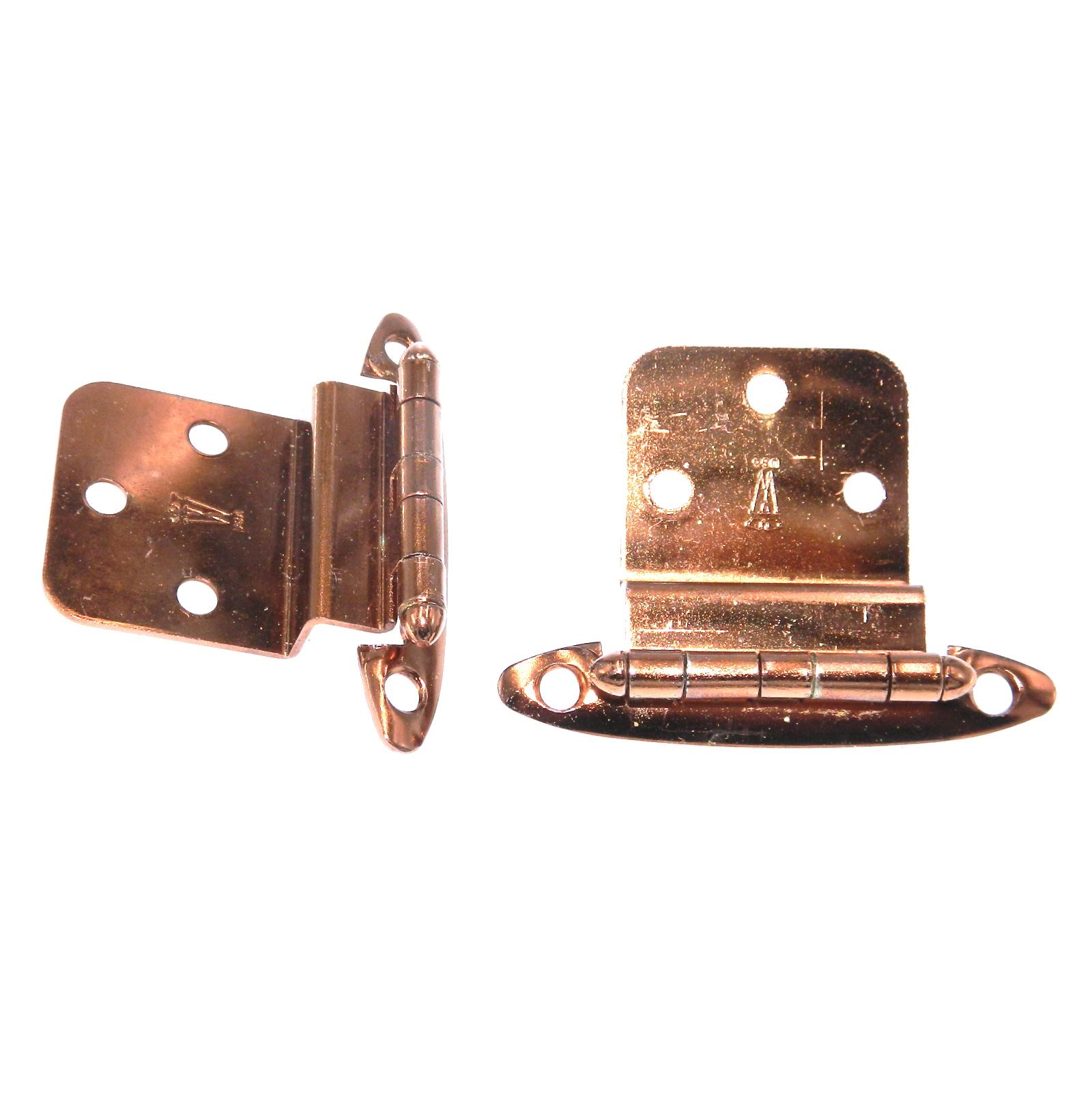Pair Washington Vintage Polished Copper 3/8" Inset Cabinet Hinges 1015-CU
