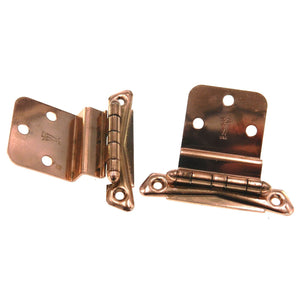 Pair Washington Vintage Polished Copper 3/8" Inset Cabinet Hinges 1020-CU