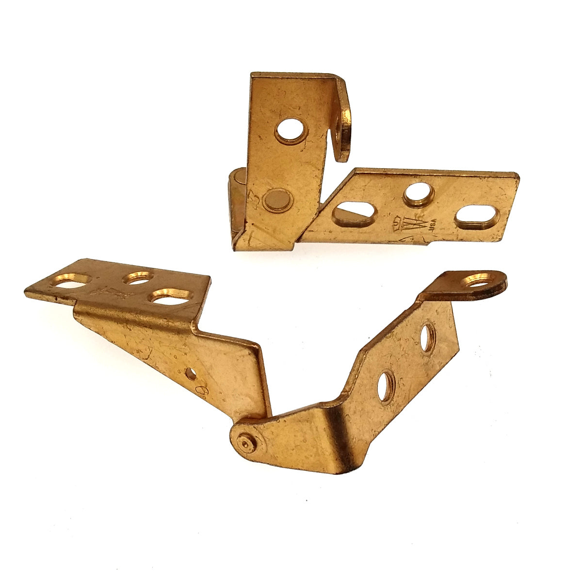 Pair Washington Satin Bronze Knife-Pivot Pin Hinges, Top and Bottom Door Mount