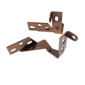 Pair Washington Cellini Copper Knife-Pivot Pin Hinges, Top and Bottom Door Mount