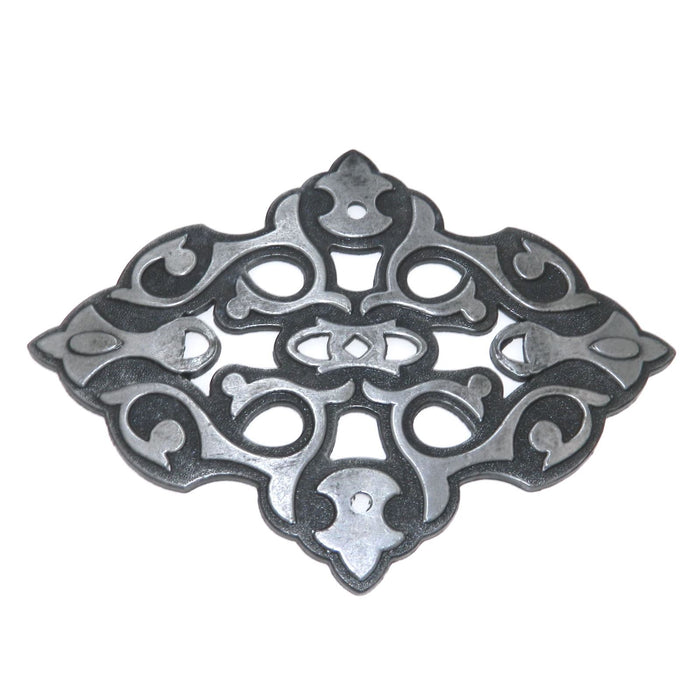 Ornamental Backplate For Pendant Or 3" Ctr Pull Swedish Iron 1042-SI