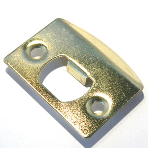 Polished Brass Square-edge  Corner Full Lip Door Strike Plate for residential or commercial use.