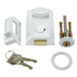 Hickory Hardware 1106 - Cilindro de bloqueo y perno nocturno de un solo cilindro, color blanco