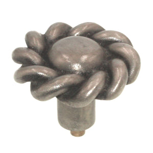 Anne at Home Artisan Roguery Large 1 5/8" Rope Cabinet Knob Satin Pewter 1121-20