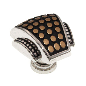 Laurey Alhambra 1 3/8" Two-Tone Dotted Cabinet Knob Black and Gold 11609