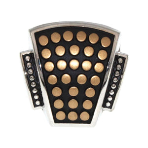 Laurey Alhambra 1 3/8" Two-Tone Dotted Cabinet Knob Black and Gold 11609