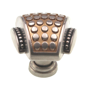 Laurey Alhambra Satin Nickel with Gold 1 3/8" Dotted Two-Tone Cabinet Knob 11610