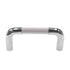 Polished Chrome Cabinet Pull White Black Clear Plastic Insert 3" Ctr 1191-PCHK