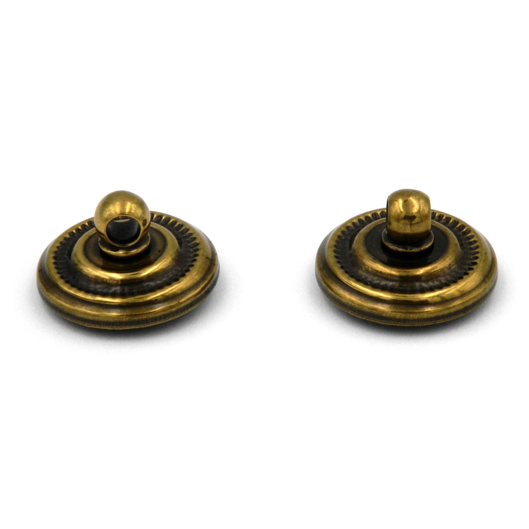 Pair of Belwith Antique Brass Replacement Rosettes For Bail, Swing, Drop Pulls