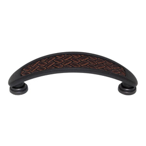 Laurey Churchill 3 1/2" Ctr Cabinet Pull Oil-Rubbed Bronze Brown Leather 12391