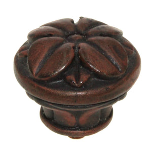 Anne at Home Nature Pompeii Large 1 1/4" Leaf Cabinet Knob Iron Red 1242-22