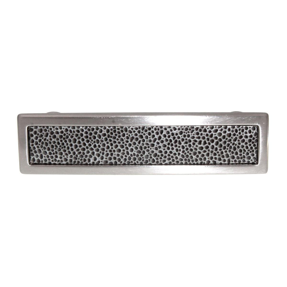 Laurey Churchill 3 3/4" (96mm) Ctr Cabinet Pull Satin Nickel Black Leather 12496