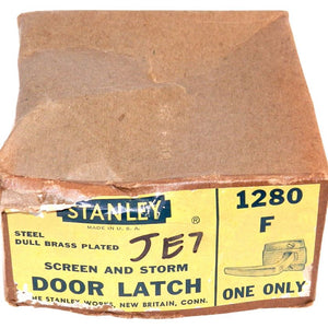 Vintage Stanley Satin Brass Screen or Storm Door Latch New Old Stock 1280-F