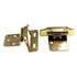 Pair Polished Brass Partial Wrap Hinges 1/2" Overlay Self-Closing AP 1294-PB