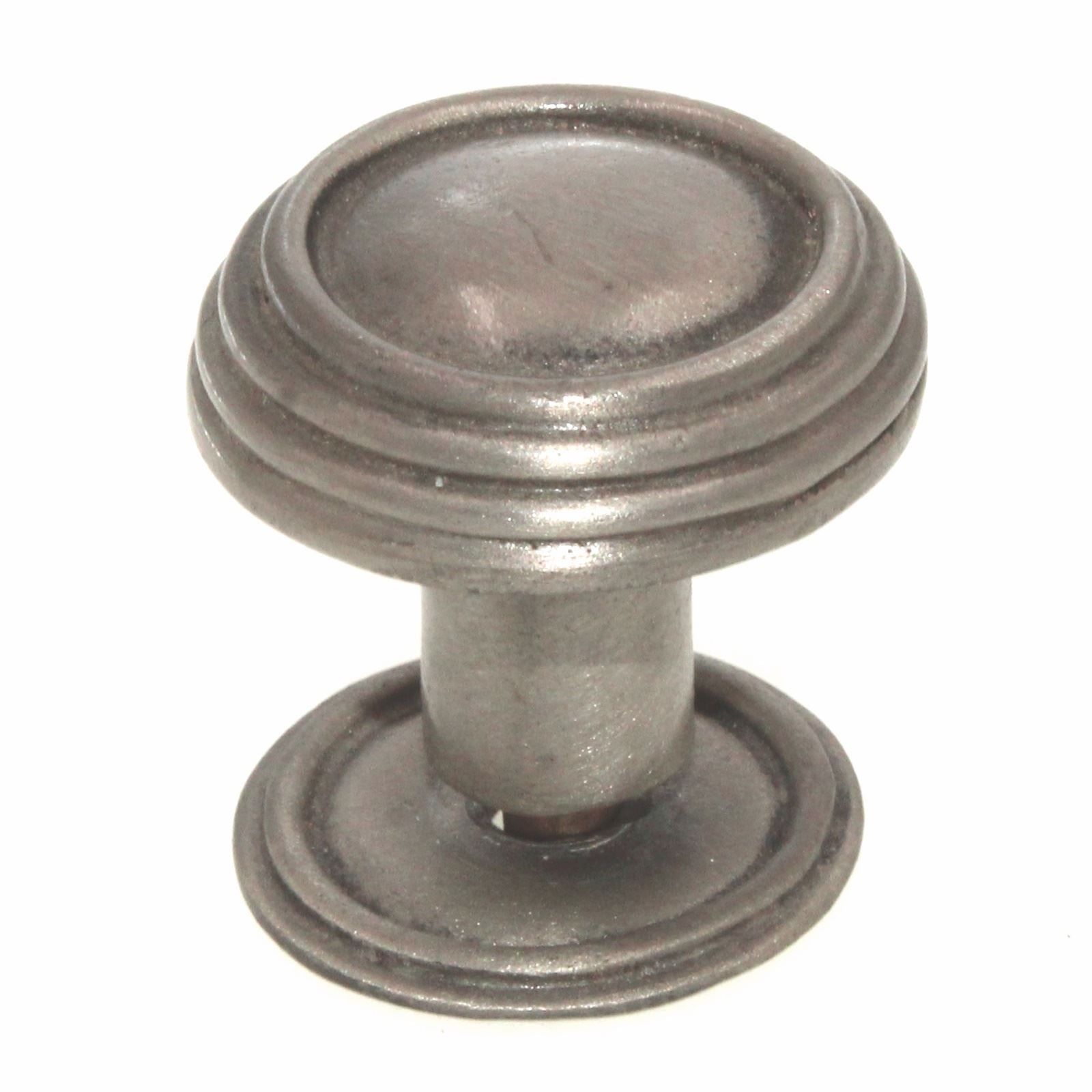 Anne at Home Rustic Sonnet Large 1 1/4" Ringed Cabinet Knob Satin Pewter 1302-20