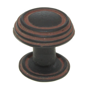 Anne at Home Rustic Sonnet 1 1/4" Knob Black with Terra Cotta Wash 1302-730