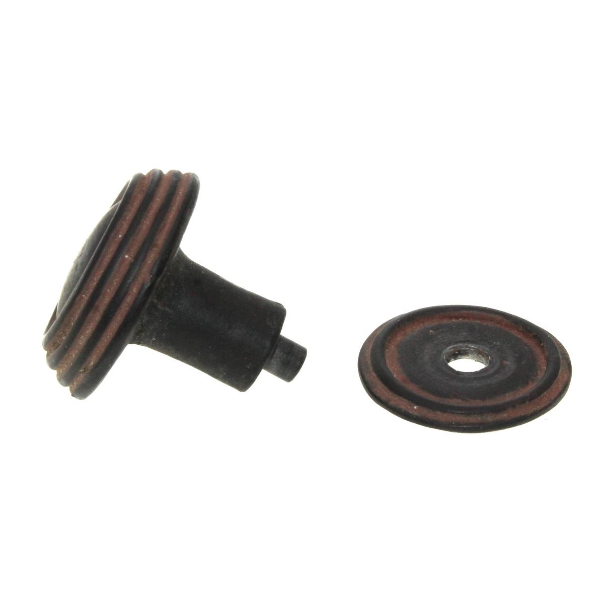 Anne at Home Rustic Sonnet 1 1/4" Knob Black with Terra Cotta Wash 1302-730