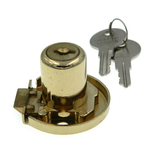 Hickory Hardware Polished Brass Self-Locking Cabinet Lock 1354 Max Thick. 7/8"