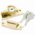 Polished Brass Keyed Sash Lock for Wood, Aluminum, and Vinyl Double-Hung Windows.