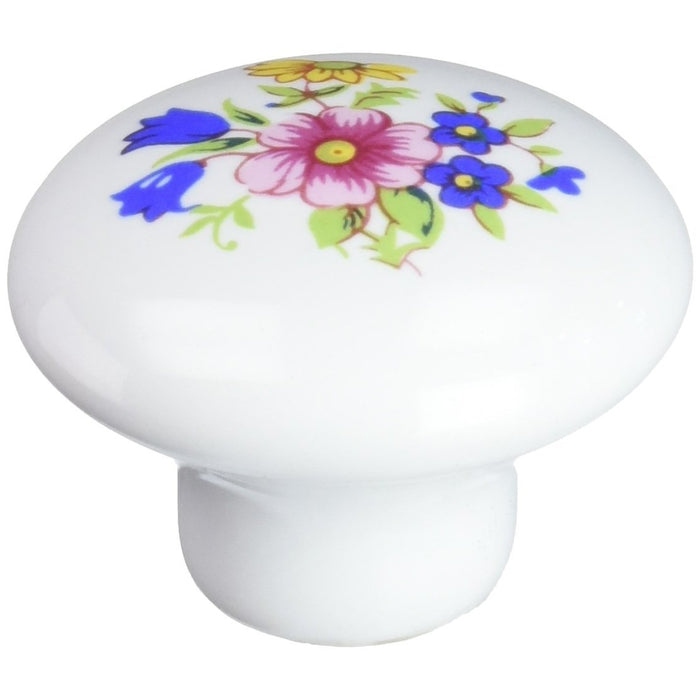 Amerock Allison 1 1/4" White Ceramic Flower Cabinet Knob Pull 14204WHT
