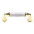 Amerock Polished Brass with White 3" Ctr. Cabinet Arch Pull Handle 14222WPB