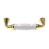 Amerock Polished Brass with White 3" Ctr. Cabinet Arch Pull Handle 14222WPB