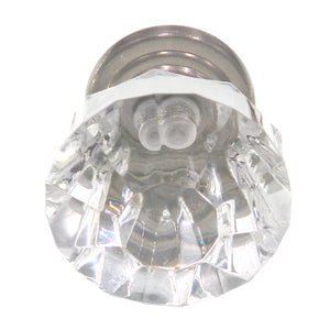 Amerock Classics Clear with Satin Nickel 1 1/4" Round Cabinet Knob 14303CSG