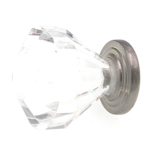 Amerock Classics Clear with Satin Nickel 1 1/4" Round Cabinet Knob 14303CSG
