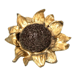 Anne at Home Nature Sunflower 3 1/4" Cabinet Knob Gold with Bronze Wash 146-6