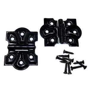 Pair Stanley Japanned Black Flush Surface Mount Butterfly Hinges 1475-J