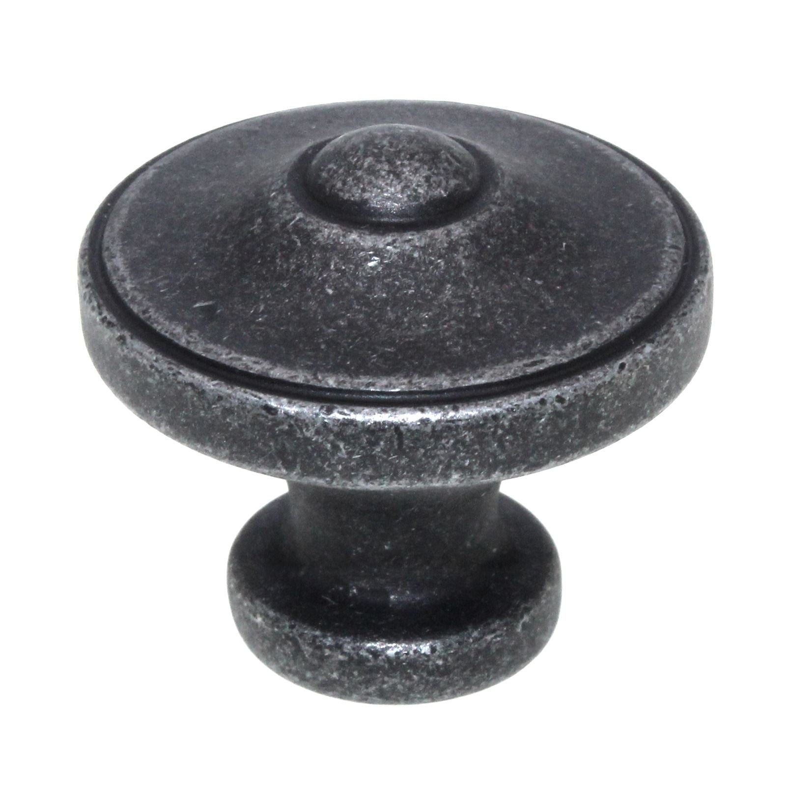 Schaub And Company Charlevoix 1 1/4" Button Cabinet Knob Vibra Pewter 151-VP