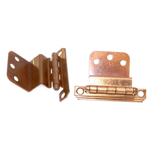 Pair of Stanley Art Deco Satin Bronze 3/8" Inset Face Mount Hinges 1530-A5