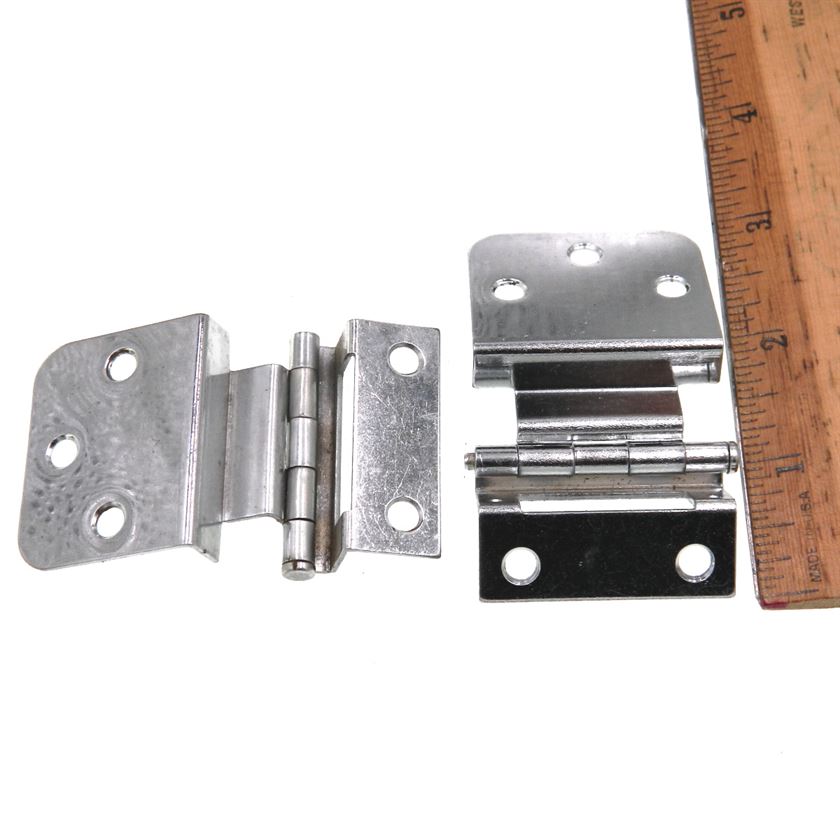 Pair of Stanley Polished Chrome 3/8" Inset Partial Wrap Loose Pin Hing