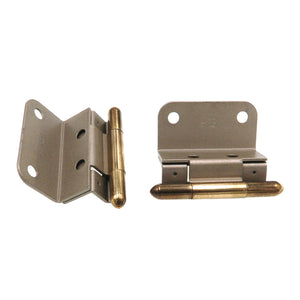 Pair of Stanley Bright Brass 3/4" Inset Partial Wrap Brass Capped Hinges 1545