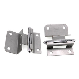 Pair of Stanley Polished Chrome 3/4" Inset Partial Wrap Brass Capped Hinges 1545
