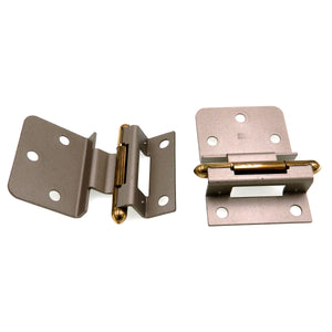 Pair of Stanley Bright Brass 3/8" Inset Partial Wrap Brass Capped Hinges 1545