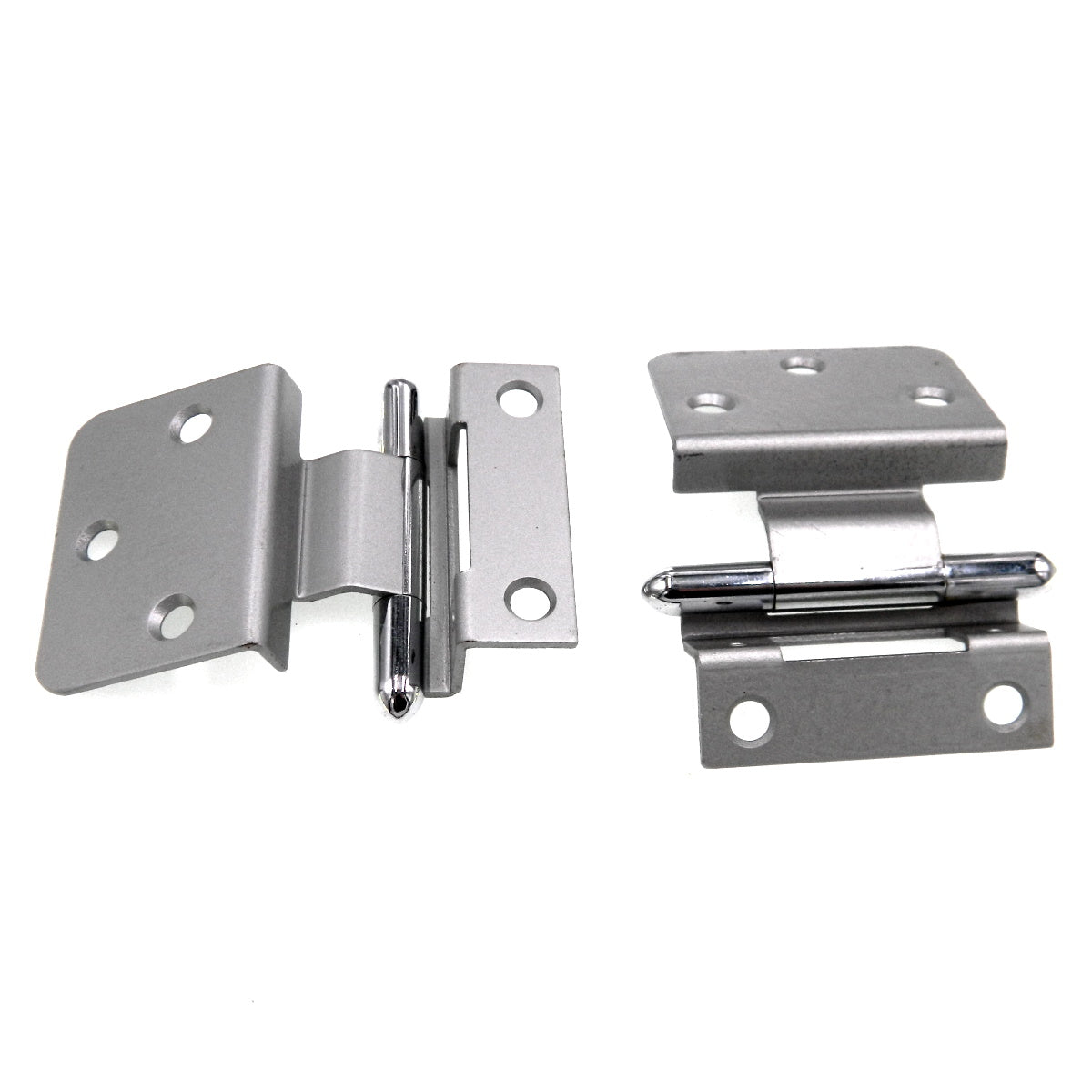 Pair of Stanley Polished Chrome 3/8" Inset Partial Wrap Brass Capped Hinges 1545