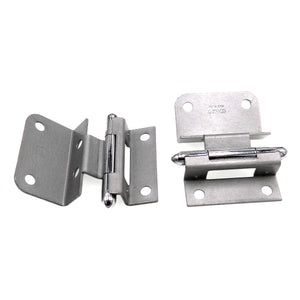 Pair of Stanley Polished Chrome 5/8" Inset Partial Wrap Brass Capped Hinges 1545