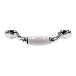 Laurey First Family Polished Chrome White Center 3" Ctr Cabinet Pull 15527