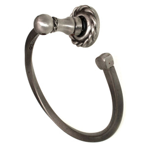 Anne at Home Artisan Roguery Rope 6 1/2" Bath Towel Ring Satin Pewter 1583-20