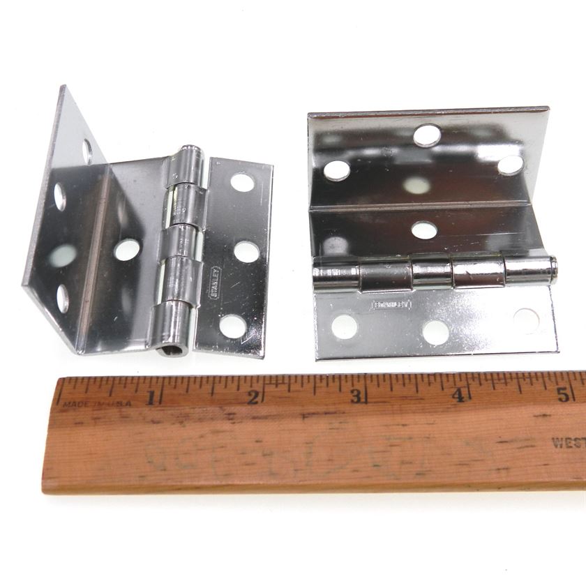 Pair Stanley Polished Chrome Mortise Full Inset Hinges For 3/4" Door 1585-26
