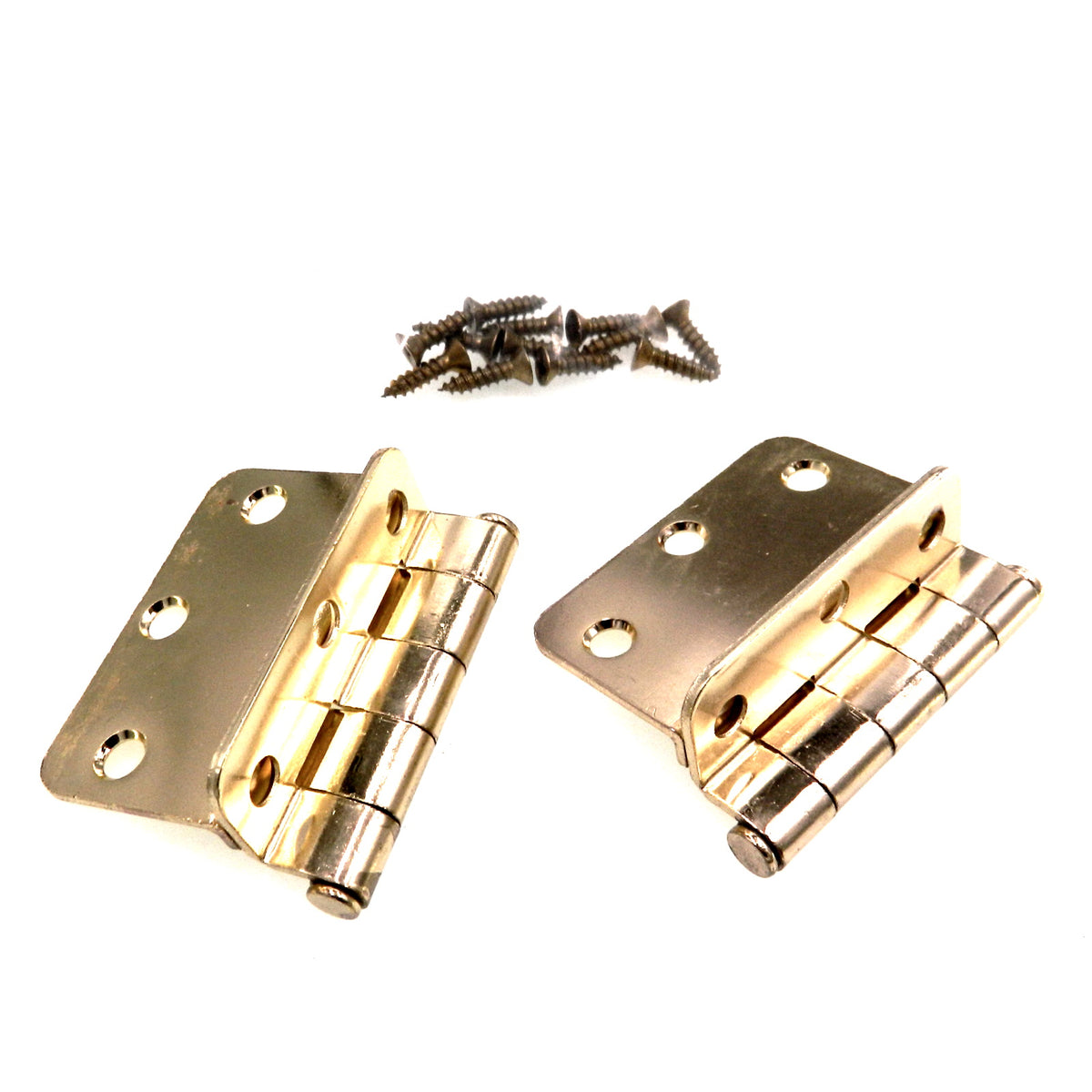 Pair of Stanley Bright Brass 3/8" Inset Partial Wrap Architectural Hin