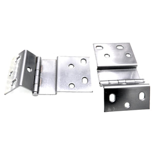Pair Stanley Satin Chrome 3/8" Overlay Partial Wrap Hinges For 3/4" Door 1591