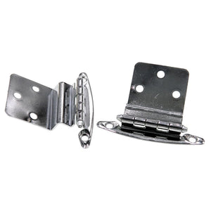 Pair Polished Chrome 3/8" Inset Hinges Face Mount Non Self-Closing AP 16T-PCH