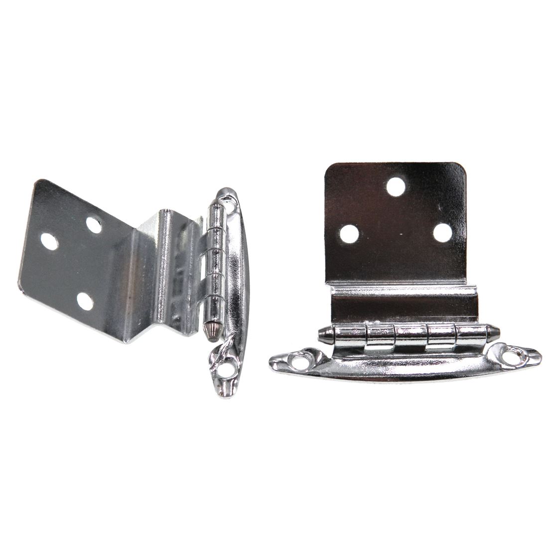 Pair Polished Chrome 1/2" Inset Hinges Face Mount Non Self-Closing AP 17T-PCH