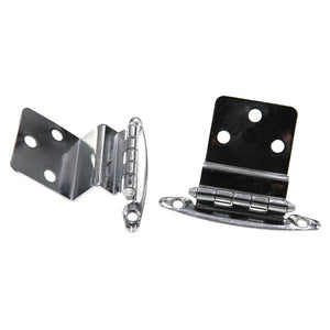 Pair Polished Chrome 5/8" Inset Hinges Face Mount Non Self-Closing AP 18T-PCH