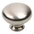 Century Hardware Milan 20606-15 Tirador de perilla para gabinete de níquel satinado de 1 1/4"