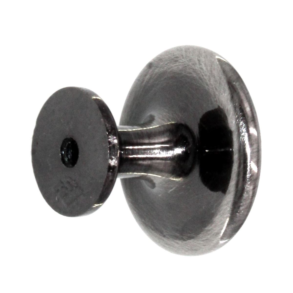 Century Lisbon Brushed Black Nickel 1 1/4" Ringed Button Cabinet Knob 21416-BNB