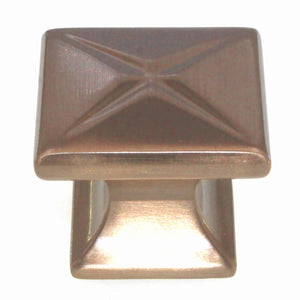 Schaub Northport 1 3/8" Square Solid Brass Cabinet Knob Brushed Bronze 215-BBZ