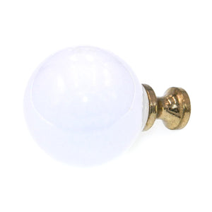 Amerock Allison 1-1/4" White Ball Cabinet Knob Pull with Brass Stem 219WHT